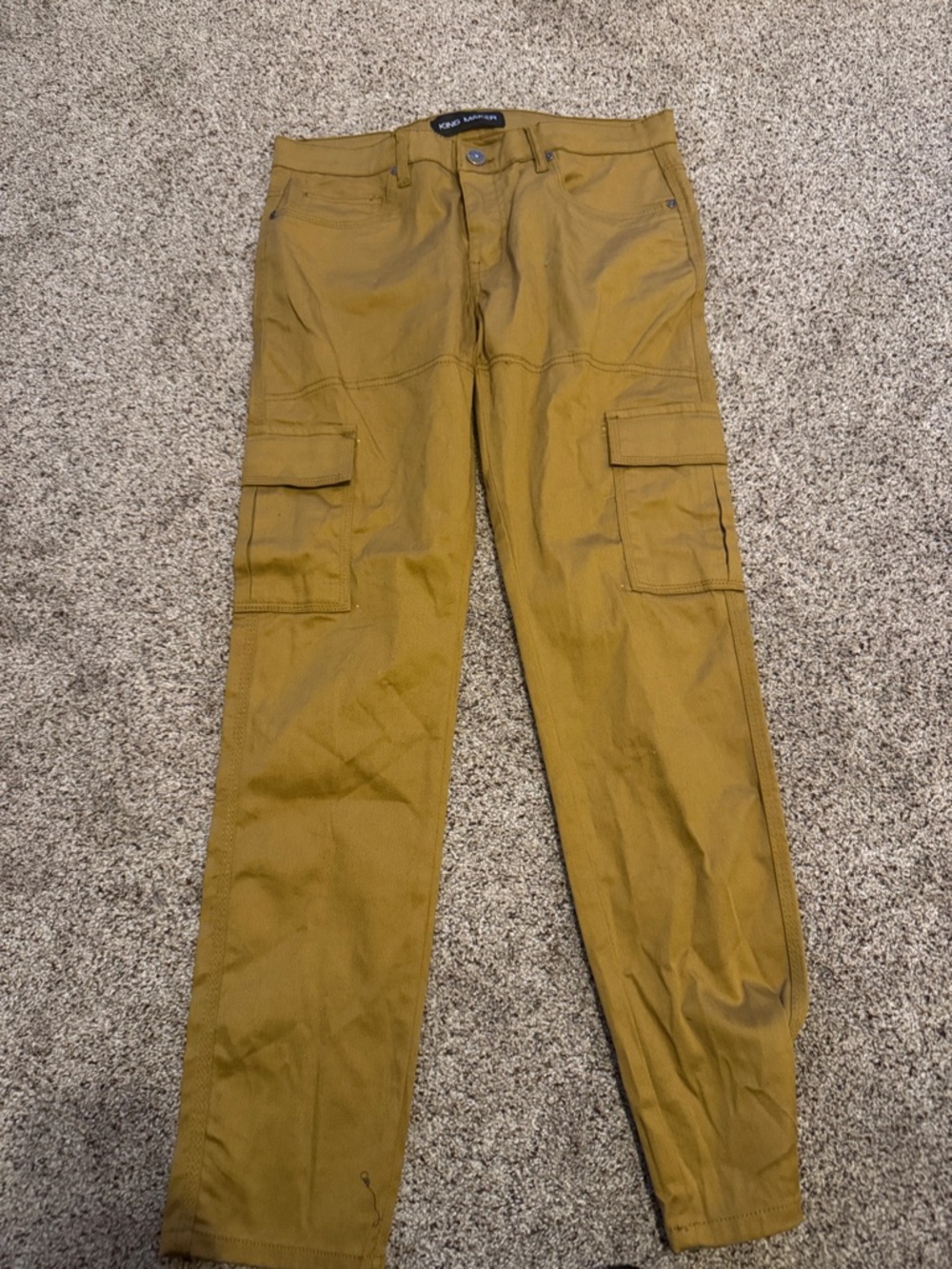 Men's Cargo Pants in Mustard Yellow by King Maker size W32xL30